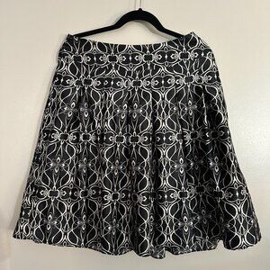 Mossimo Supply Co Skirt Mid Length Formal Classy Black and Ivory Print